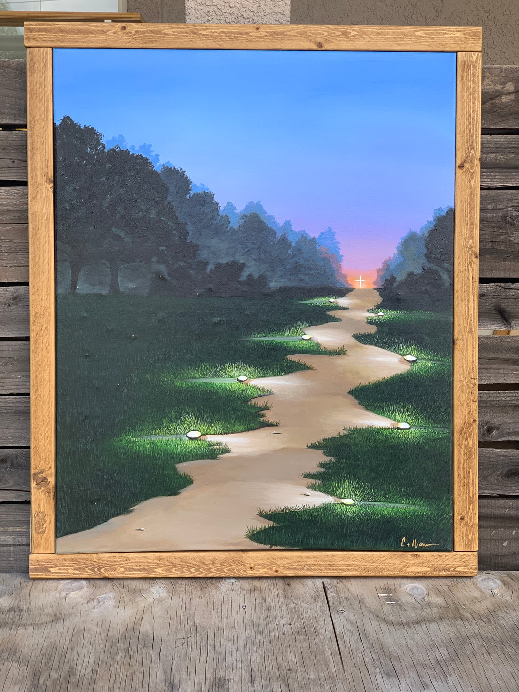 ‘Fireflies’ Custom Framed Light Embellished Original